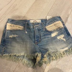 Hollister high waisted crochet shorts